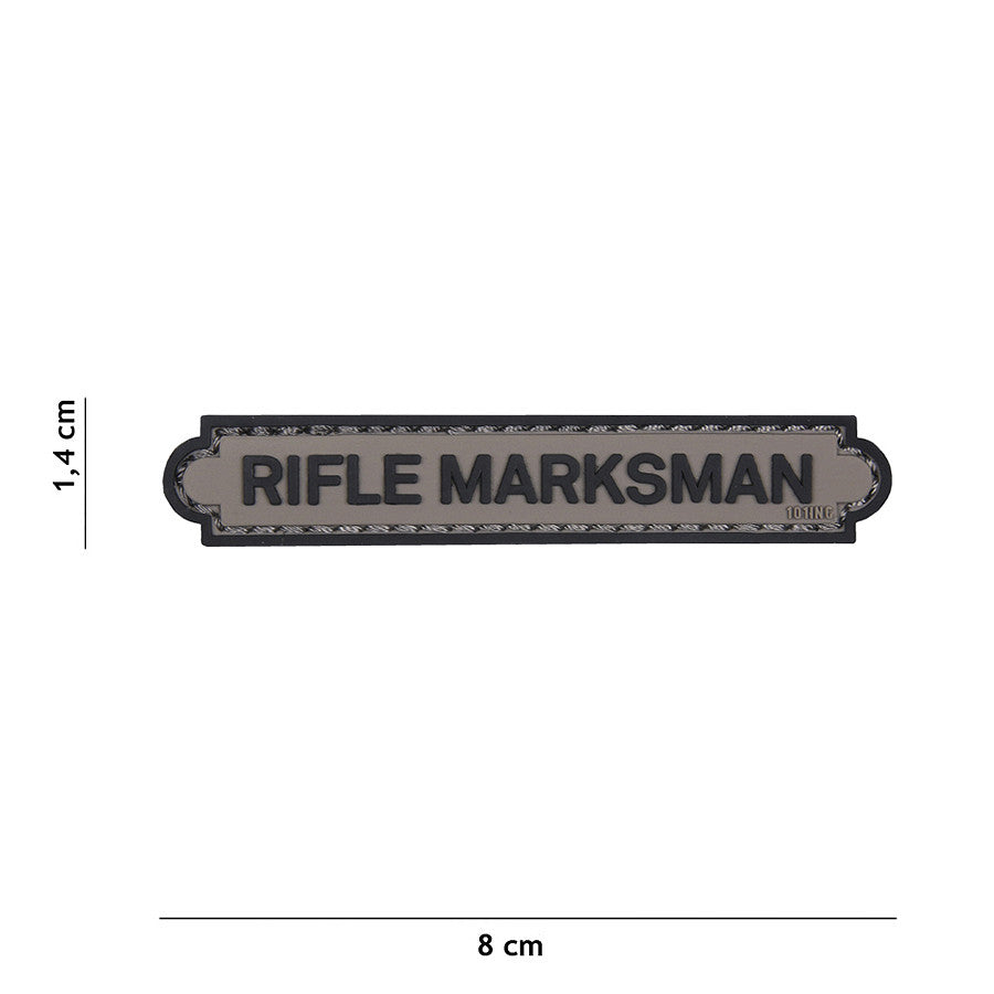 Embleem 3D PVC Rifle Marksman Tab Grijs - Simbol de Precizie Elită