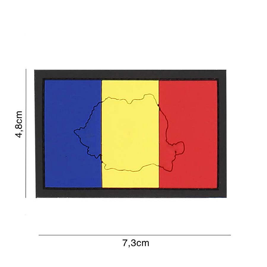 Embleem 3D PVC România cu contur #4140 - Mândrie Națională Durabilă