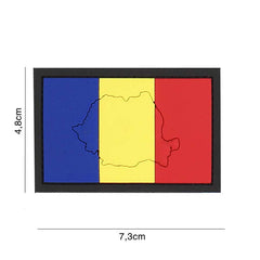 Embleem 3D PVC România cu contur #4140 - Mândrie Națională Durabilă