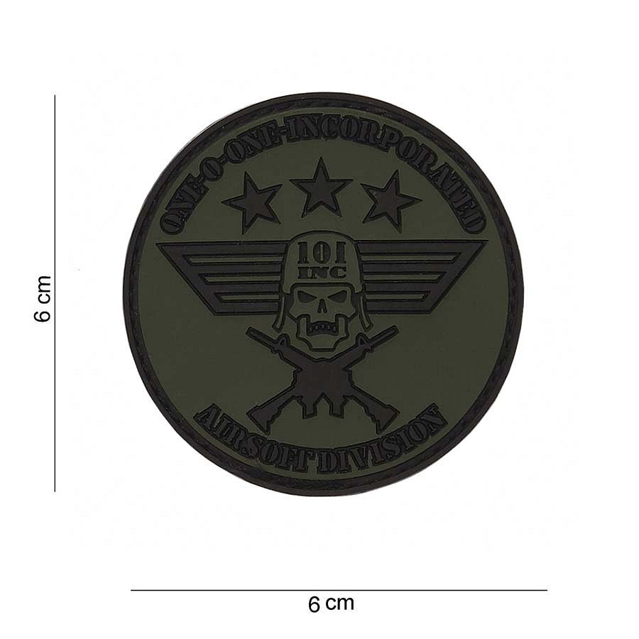 Embleem 3D PVC Rond Mic Verde 101 INC - Identitate Tactică Durabilă