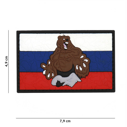 Embleem 3D PVC Rus Urs Crăpat - Marcează-ți Teritoriul Tactic