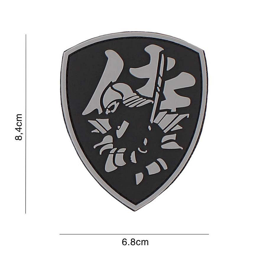 Embleem 3D PVC Samurai Shiel Gri Military-Shop - Afirmă-ți Spiritul Războinic
