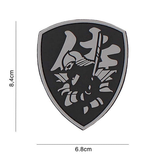 Embleem 3D PVC Samurai Shiel Gri Military-Shop - Afirmă-ți Spiritul Războinic