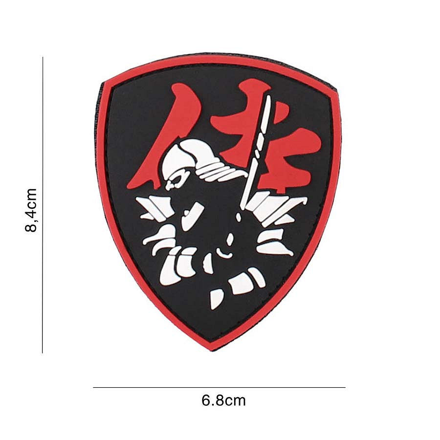Embleem 3D PVC Samurai Shiel Roșu Tactical - Simbolul Războinicului