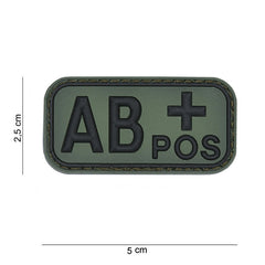 Embleem 3D PVC Sânge AB+ Pozitiv Verde - Identificare Rapidă & Crucială