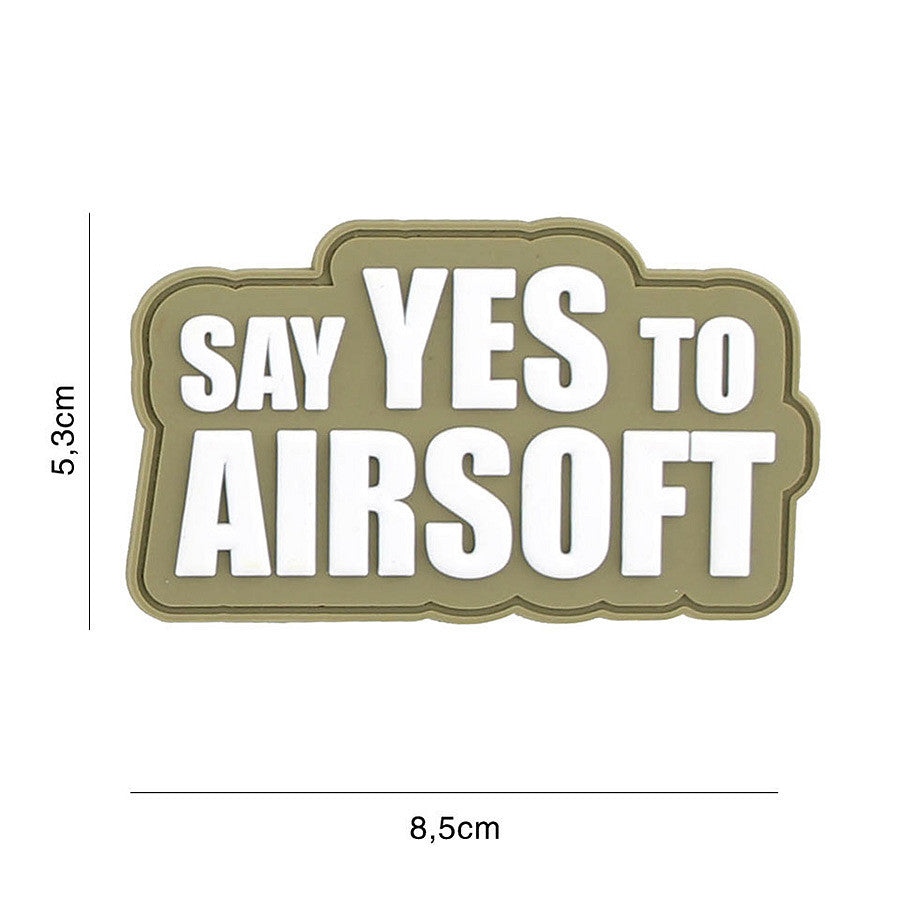 Embleem 3D PVC Say yes to Airsoft Coyote - Afirmă-ți Pasiunea Acum!