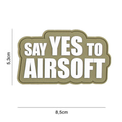 Embleem 3D PVC Say yes to Airsoft Coyote - Afirmă-ți Pasiunea Acum!