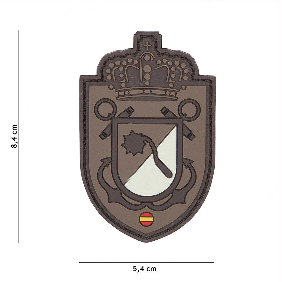 Embleem 3D PVC Scut Coroană Spaniolă Maro - Identitate Tactică