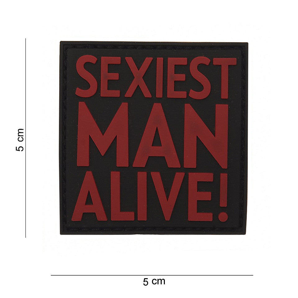 Embleem 3D PVC Sexiest Man Alive Roșu - Declară-ți Unicitatea