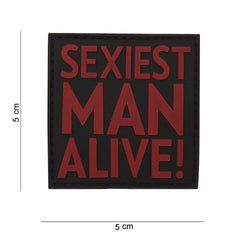 Embleem 3D PVC Sexiest Man Alive Roșu - Declară-ți Unicitatea