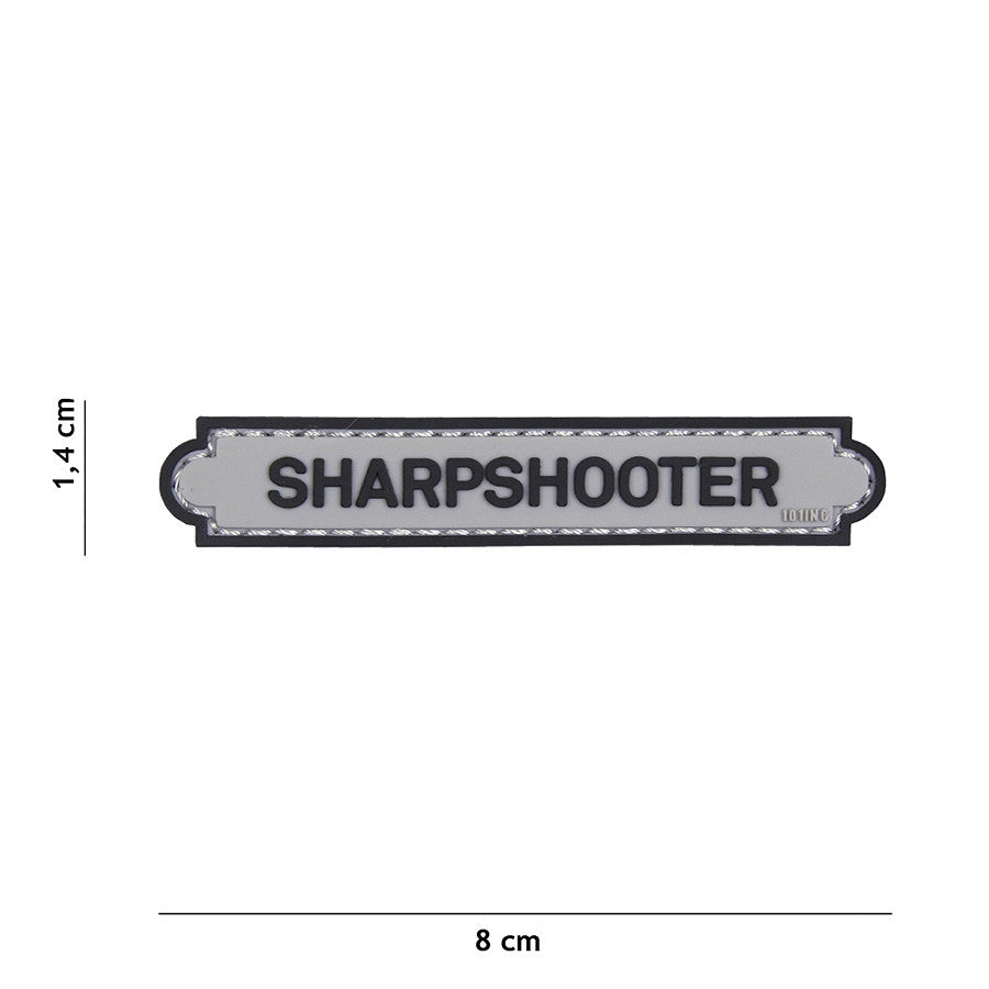 Embleem 3D PVC Sharpshooter Gri - Semnul Preciziei Tactice