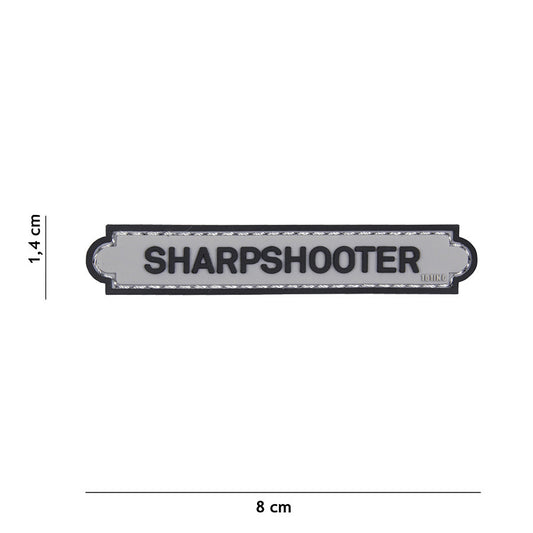 Embleem 3D PVC Sharpshooter Gri - Semnul Preciziei Tactice
