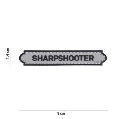 Embleem 3D PVC Sharpshooter Gri - Semnul Preciziei Tactice