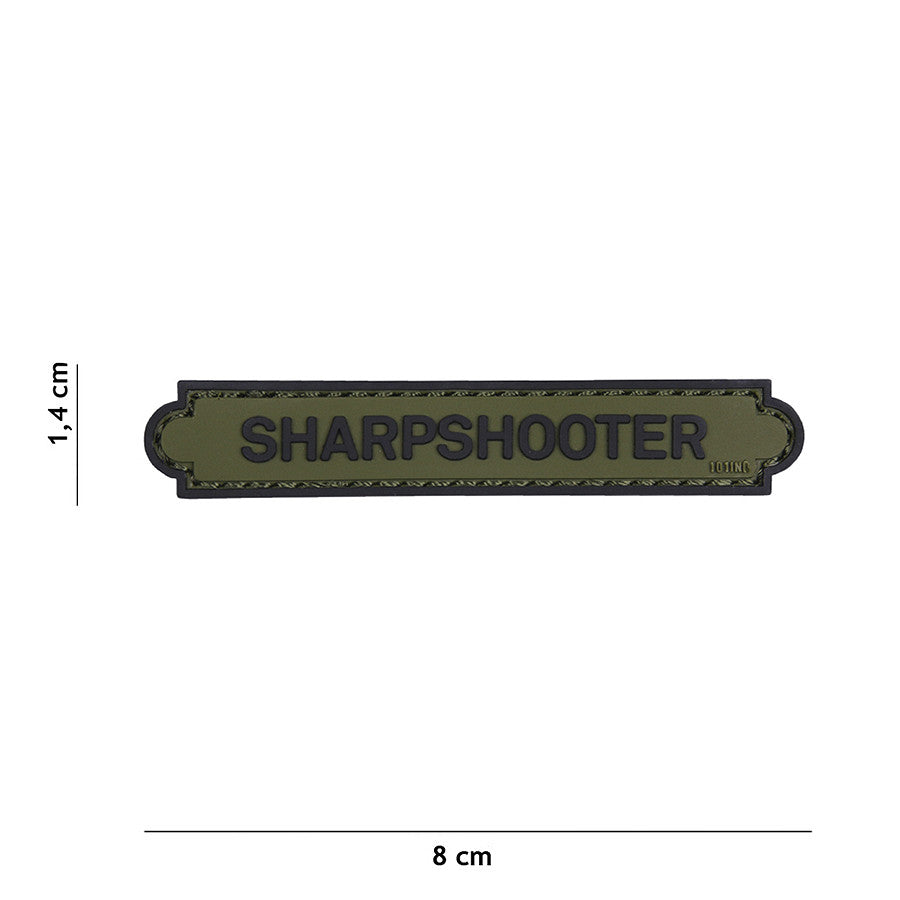 Embleem 3D PVC Sharpshooter tab Verde - Afirmă-ți Precizia pe Teren