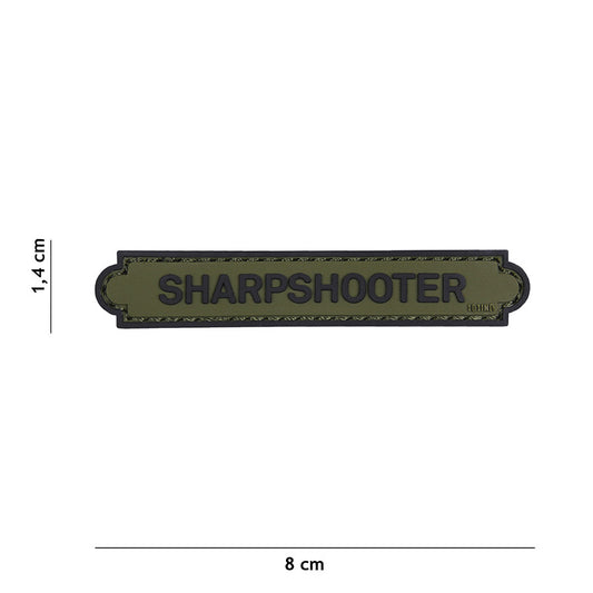 Embleem 3D PVC Sharpshooter tab Verde - Afirmă-ți Precizia pe Teren