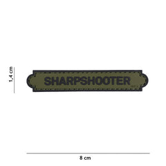 Embleem 3D PVC Sharpshooter tab Verde - Afirmă-ți Precizia pe Teren