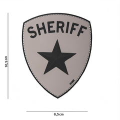 Embleem 3D PVC Sheriff Gri - Afirmă-ți Autoritatea Tactică