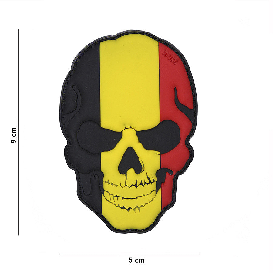 Embleem 3D PVC Skull Belgia - Identitate Tactică Incontestabilă