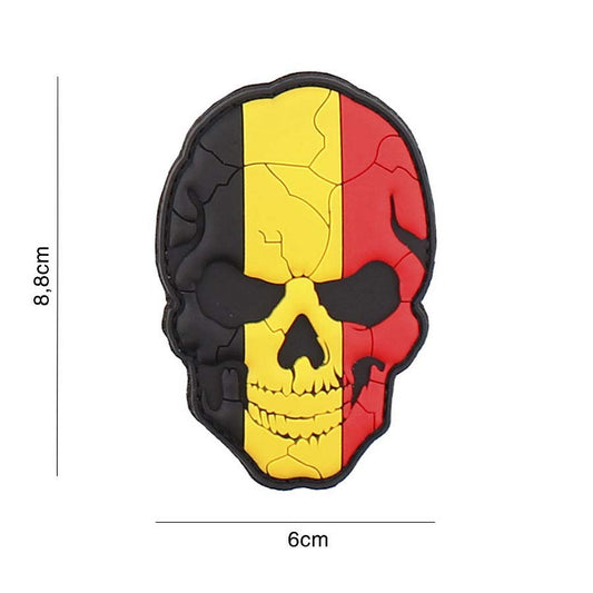 Embleem 3D PVC Skull Belgie Cracked - Afirmă-ți Identitatea Tactică