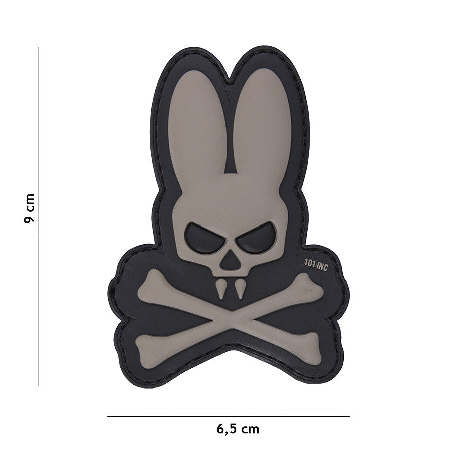 Embleem 3D PVC Skull Bunny Gri - Declarația Ta de Forță