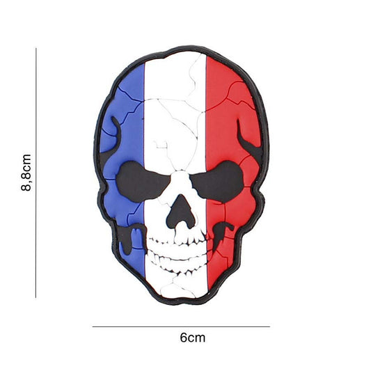 Embleem 3D PVC Skull Franța Cracked #4144 - Afirmă-ți Prezența