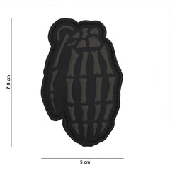Embleem 3D PVC Skull Grenade Gri - Semn Distincție Inconfundabil