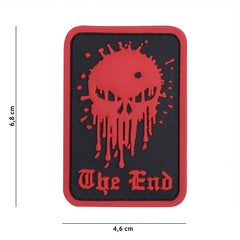 Embleem 3D PVC Skull The End Roșu - Afirmă-ți Prezența Tactică