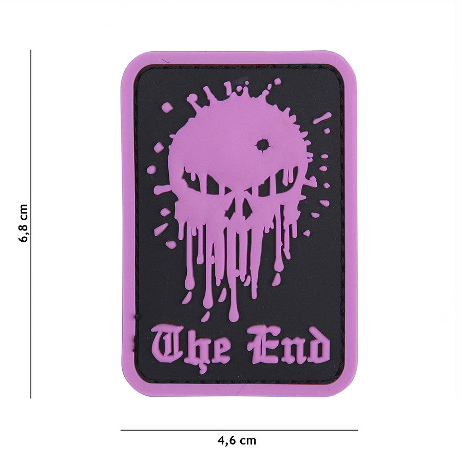 Embleem 3D PVC Skull The End Roze - Definește-ți Stilul Tactic
