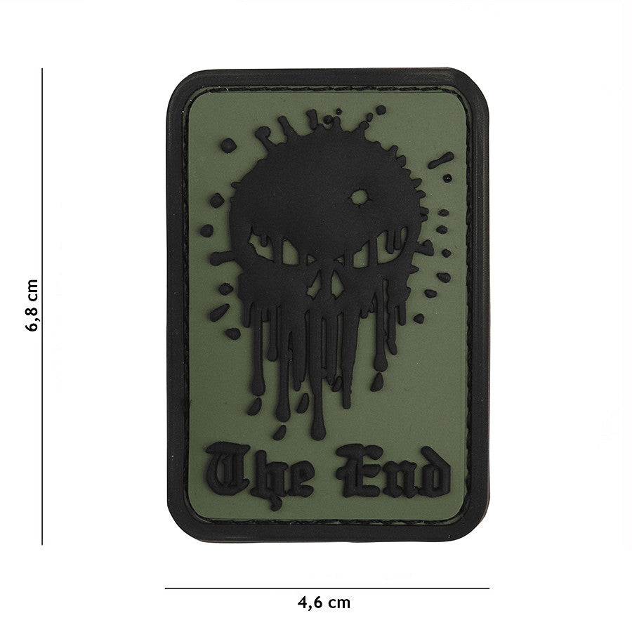 Embleem 3D PVC Skull The End Verde - Afirmă-ți Prezența Tactică