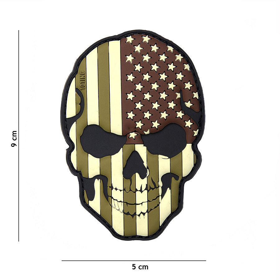 Embleem 3D PVC Skull USA Camo - Afirmă-ți Atitudinea Tactică