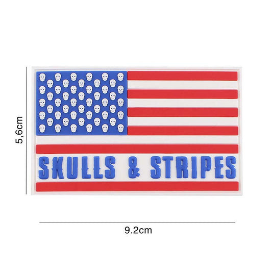 Embleem 3D PVC Skulls & stripes 50 skulls #5132 - Afirmă-ți Atitudinea