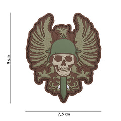 Embleem 3D PVC Spaanse skull #1103 - Afirmă-ți Stilul Tactic Unic