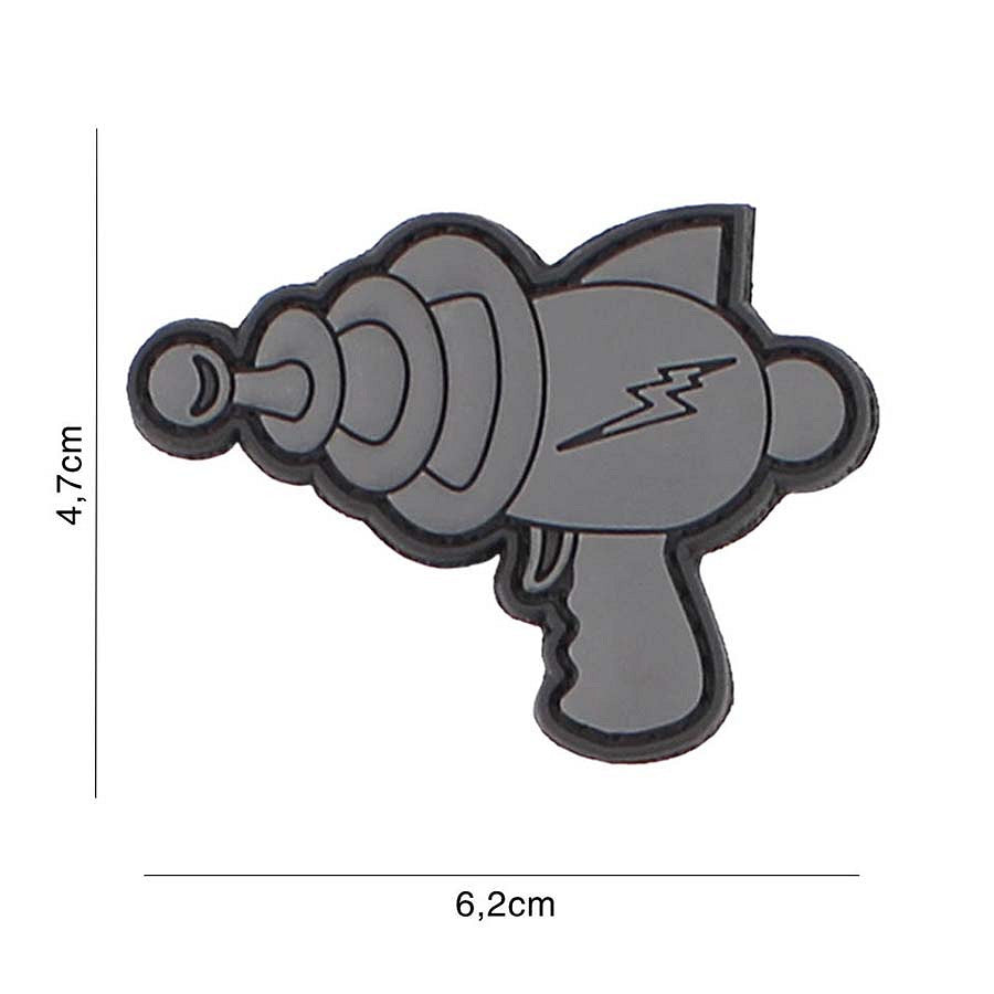 Embleem 3D PVC Spacegun Gri - Afirmă-ți Identitatea Tactică