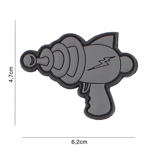 Embleem 3D PVC Spacegun Gri - Afirmă-ți Identitatea Tactică