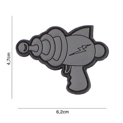 Embleem 3D PVC Spacegun Gri - Afirmă-ți Identitatea Tactică
