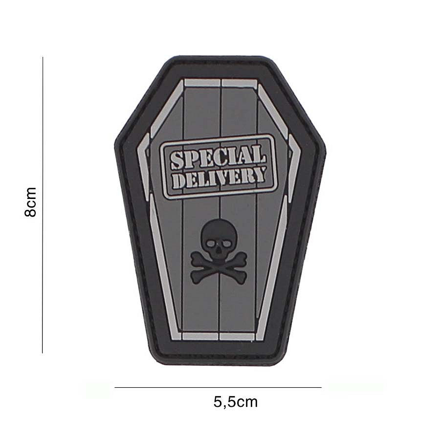 Embleem 3D PVC Special Delivery Gri - Mesaj Tactic Puternic