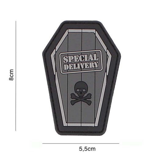 Embleem 3D PVC Special Delivery Gri - Mesaj Tactic Puternic