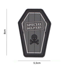 Embleem 3D PVC Special Delivery Gri - Mesaj Tactic Puternic