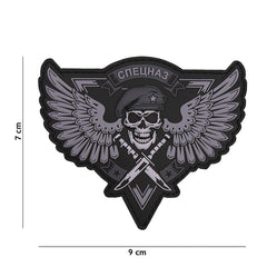 Embleem 3D PVC Spetsnaz Skull Gri Tactical - Afirmă-ți Forța Tactică