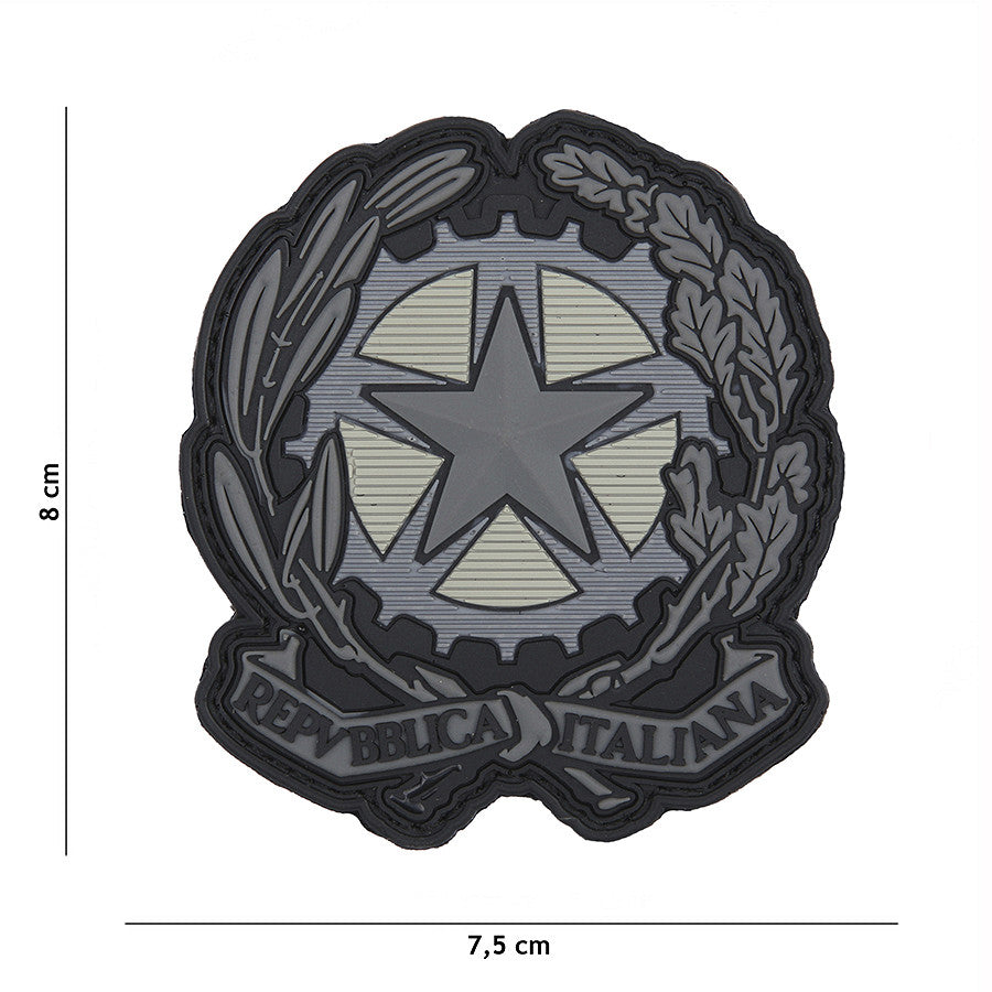 Embleem 3D PVC Stea Italiană Gri #1109 - Identitate Tactică Asigurată