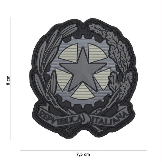 Embleem 3D PVC Stea Italiană Gri #1109 - Identitate Tactică Asigurată