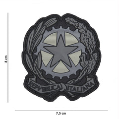 Embleem 3D PVC Stea Italiană Gri #1109 - Identitate Tactică Asigurată