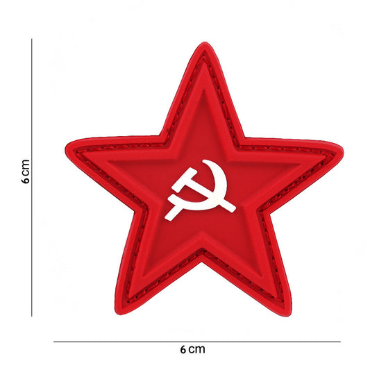 Embleem 3D PVC Stea Roșie Seceră Ciocan #16109 - Mesaj Iconic, Rezistență Tactice