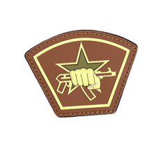 Embleem 3D PVC Steaua Rusă Pumn Maro - Simbolul Forței Tactice