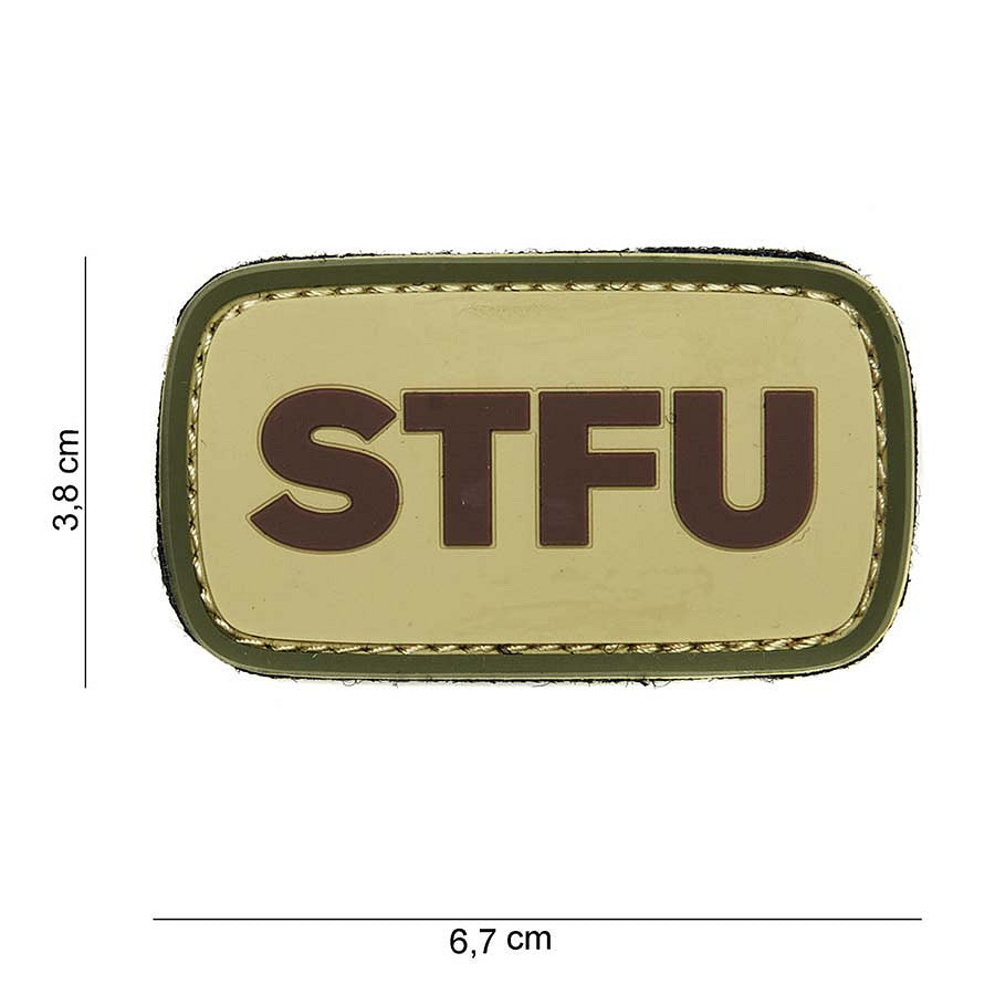 Embleem 3D PVC STFU #14009 Verde - Mesaj Direct, Atitudine Fermă