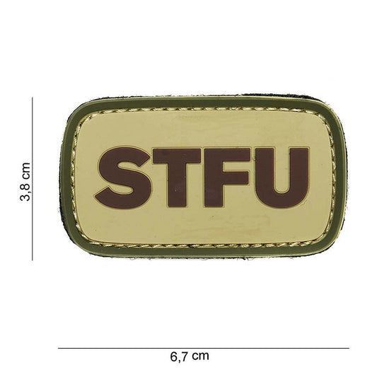 Embleem 3D PVC STFU #14009 Verde - Mesaj Direct, Atitudine Fermă
