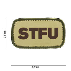 Embleem 3D PVC STFU #14009 Verde - Mesaj Direct, Atitudine Fermă