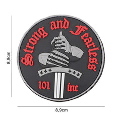 Embleem 3D PVC Strong and Fearless - Afirmă-ți Curajul și Forța!