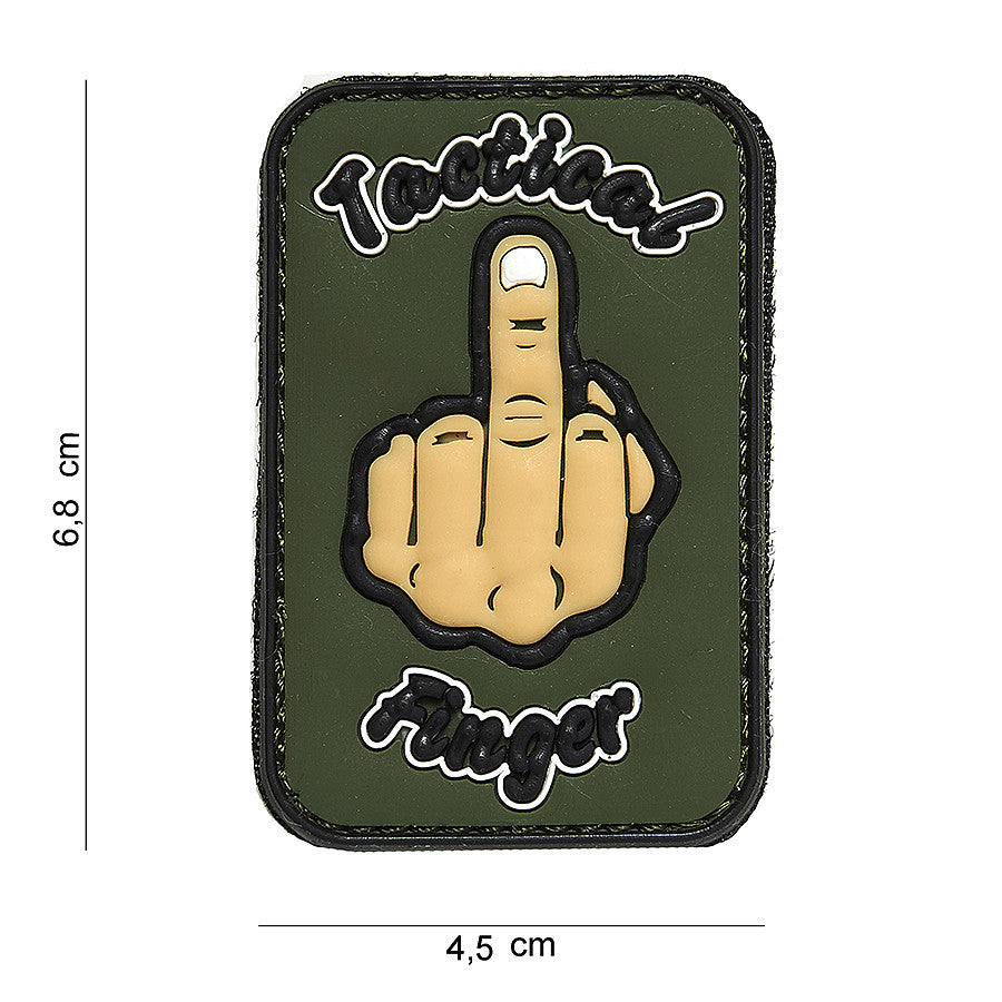 Embleem 3D PVC Tactical Finger Verde - Personalizare Tactica Maxima