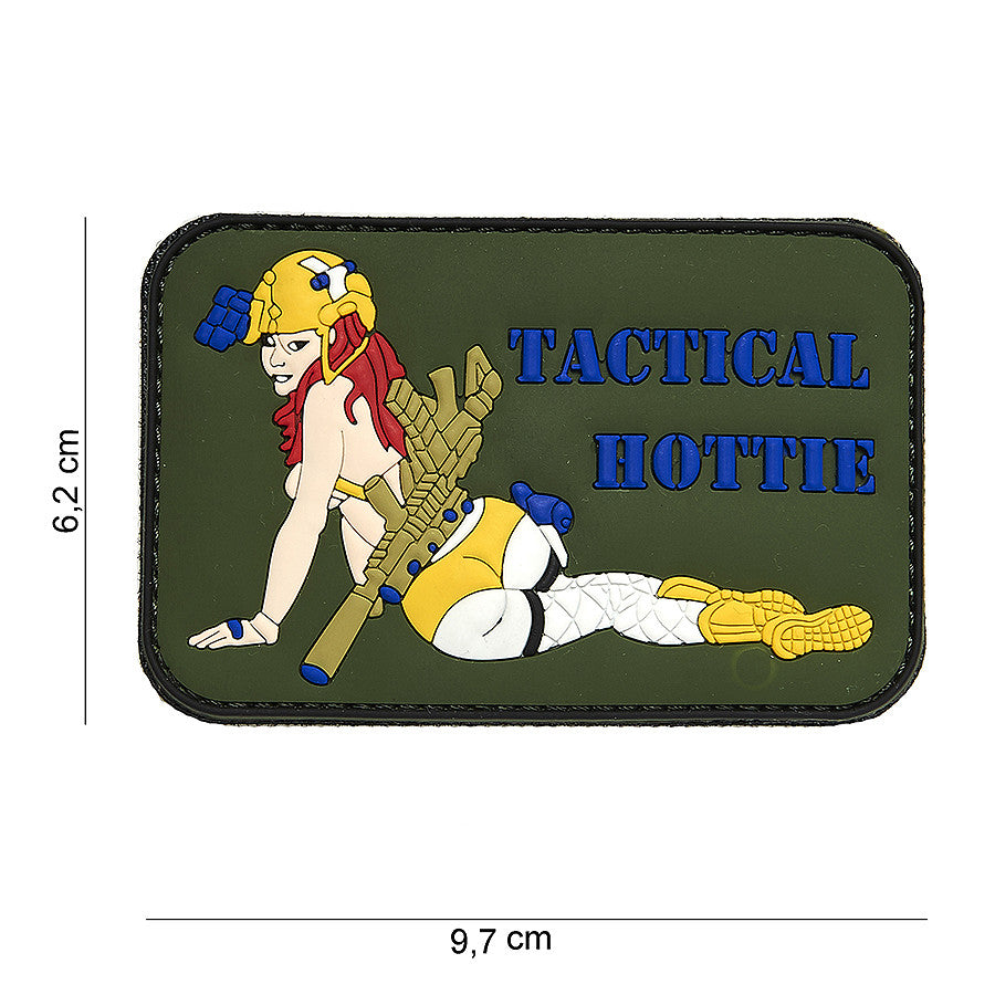 Embleem 3D PVC Tactical Hottie Verde - Afirmă-ți Stilul Tactic